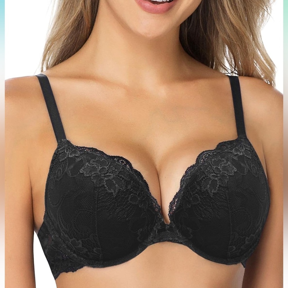 Wingslove New Elegant Black Lace Bra
